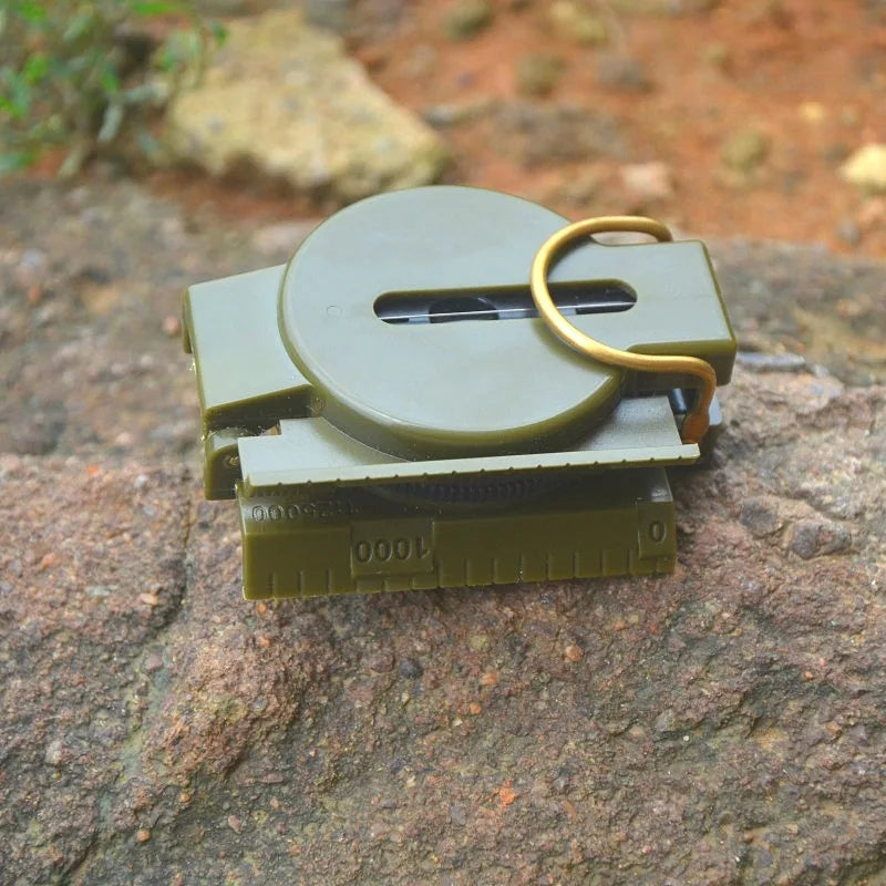 Aluminum alloy Portable Army Green Folding Lens Compass Metal Military Marching Lensatic Camping Compass Guide High Precision