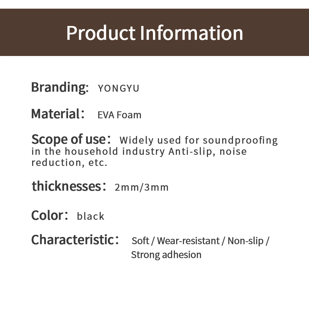 Eva Single-Sided Black Foam Tape Air Conditioning Sealing Construction Joints Cushion Packaging Protection Car Doors And Windows