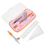 1Set Math Compass Set for and Students Protractor Ruler Kit School Supplies Portable Drafting Tools for Learning and