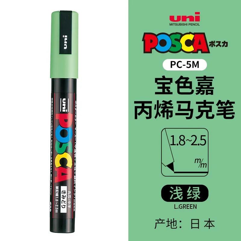 uni POSCA POP Water-Based Marker,Assorted Colors PC-1M/3M/5M 0.7~2.5mm Tips Professional Acrylic Paint Pen for Artists&Designers