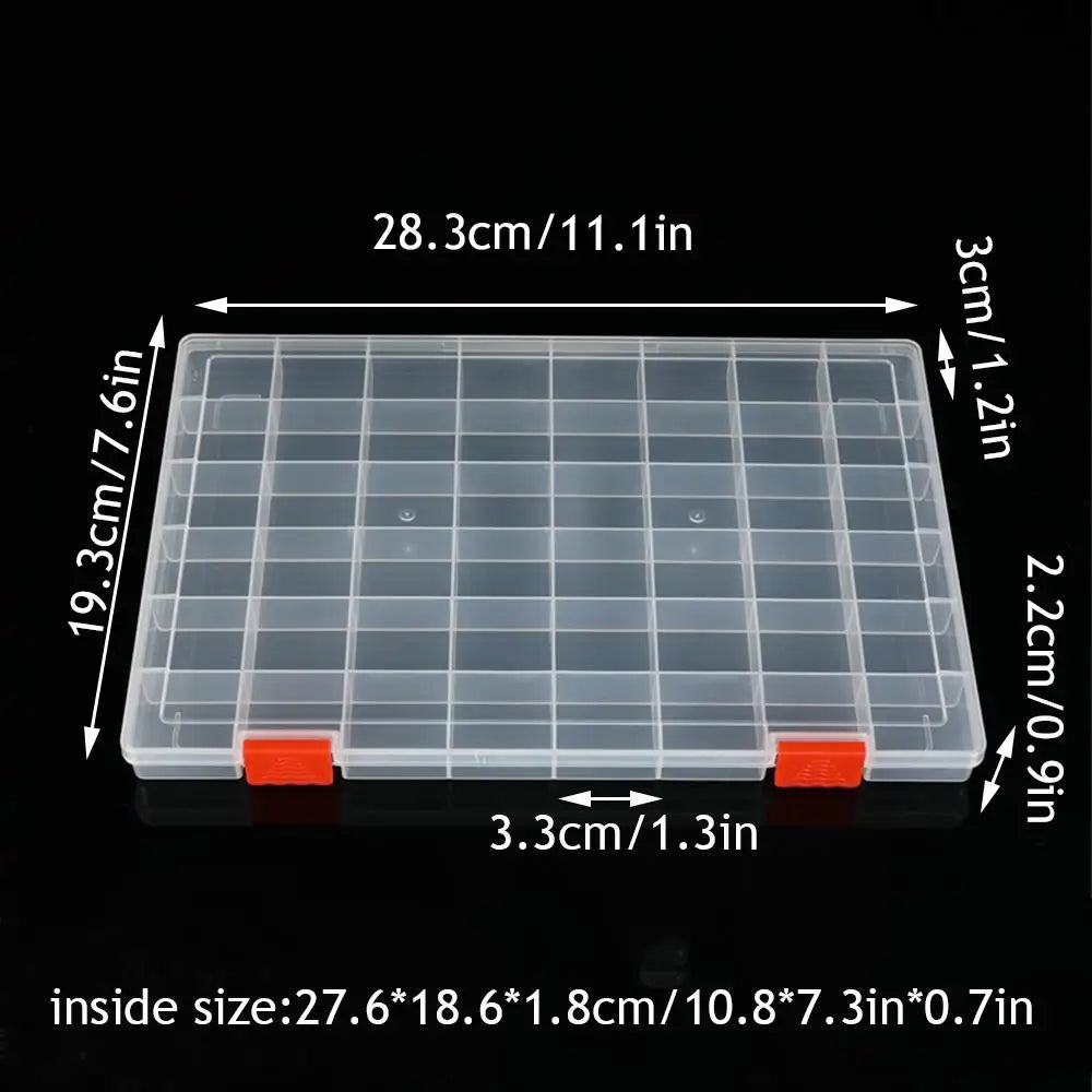 15/24/36/48 Grids Clear Box Thickened Transparent Plastic Jewelry Elastic Band Storage Box Display Organizer Tool Storage Case