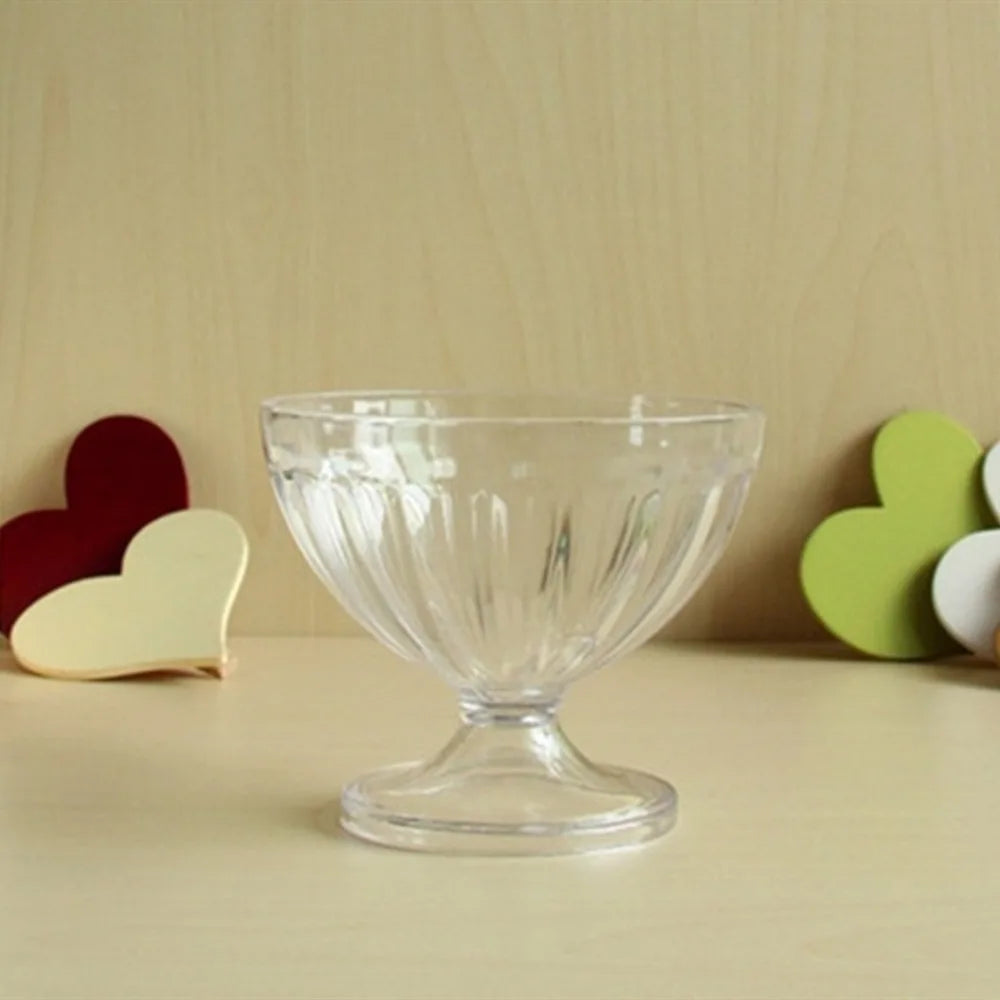 Durable Clear Ice Cream Dessert Cups 250ML Transparent Red Wine Goblet Small Plastic Yogurt Pudding Cup Party Supplies