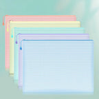 5 PCS A4 A5 A6 Mesh Zipper Pouch Document Bag Waterproof Zip File Folder Storage Bags A4 A5 A6 Office School Supplies Stationery