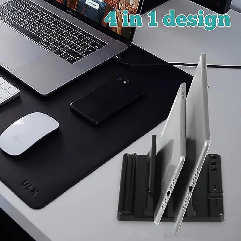 4 in 1 Office Laptop Stand Vertical Save Desktop Space Easy To Place Computer Accessories Scalable Width Office Desk Storage