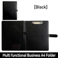 1PC A4 Size Texture PU Leather Multi-Functional Business Folder with Clip Pen Holder And Card Slots for Office Sales Bank Meetin