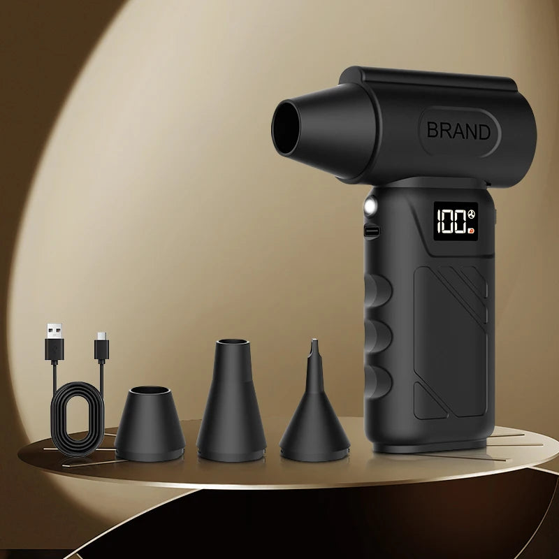 9000KRPH Mini Turbo Air Blower Ergonomic Grip Compact Cordless Compressed Air Duster Handheld Jet Fan for Keyboard Home Dust