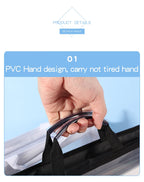 Transparent A4 Handbag Six Colors Large Capacity Waterproof Documents Students Business Portable Bag