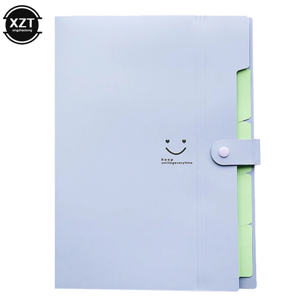 A4 Organ Folder 5 Layers Macaron Colors File Manager Storage Simple Folder for Student School and Office Stationery Supplies