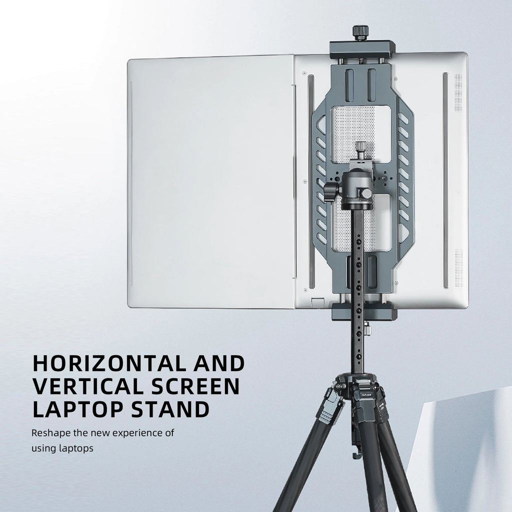 LEAPLIGHT Aluminum Alloy Laptop Stand Horizontal Vertical Screen Clamp Portable Holder W/ Arca Swiss Plate 1/4' Screw for Tripod