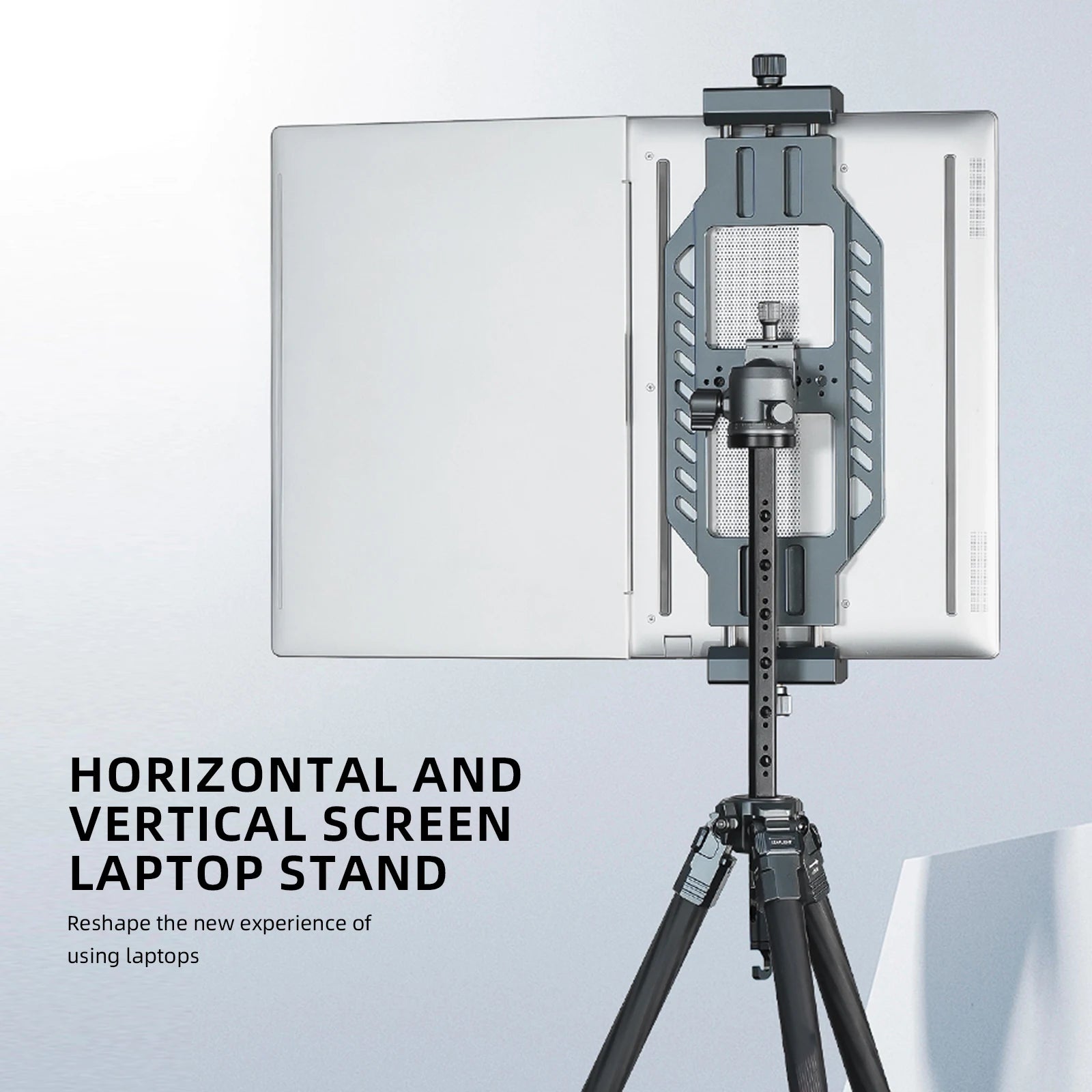 LEAPLIGHT Aluminum Alloy Laptop Stand Horizontal Vertical Screen Clamp Portable Holder W/ Arca Swiss Plate 1/4' Screw for Tripod