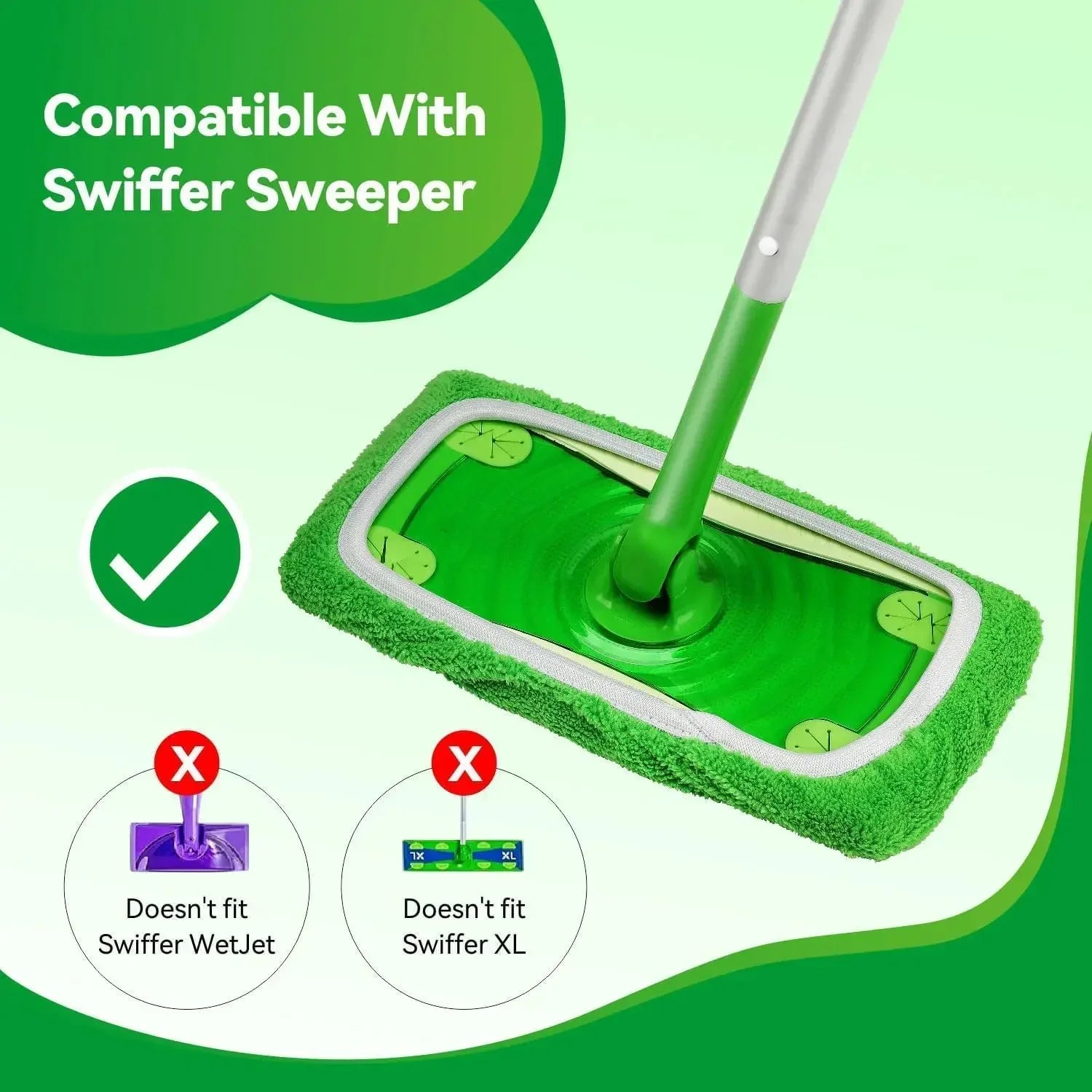 Kitchen Cleaning Accessories Flooring Cleaning Cloths Mop Head Replacement Washable Rag Towel Reusable Microfiber Mop Pads