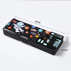 Built-in Calculator Plastic Stationery Box for Primary School Students Double-sided Open Pencil Case Creative Multi-functional