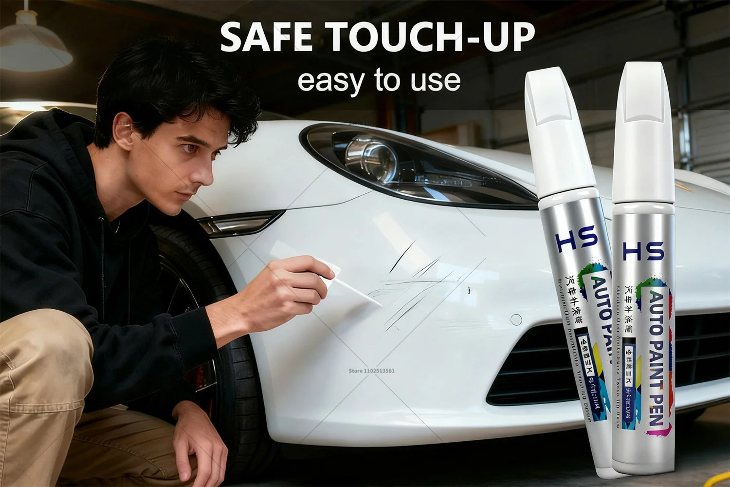 For Tesla Model 3 Y X S Scratch Removal and Wheel Hub Touch Up Pen Paint Clear Coat To Enhance Gloss Pearl White Deepsea Blue