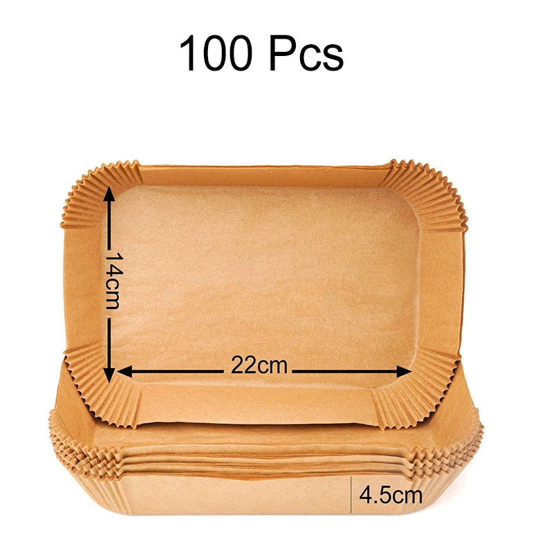 Large Rectangle Air Fryer Disposable Paper Liner 31 cm Nonstick Airfryer Parchment Special Baking Paper for 3-9QT Cooking Basket