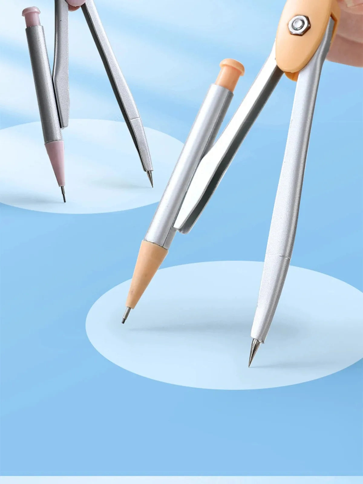 7-Pieces Plastic Geometry Drafting Kit for Students/Artists Lightweight PVC Drawing Tools with Ruler Protractor Office Supplies