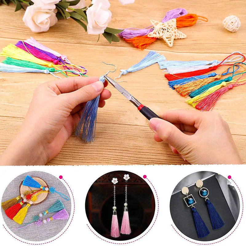 100pcs/Pack 13cm Tassel Silk Fringe Silky Floss Bookmark Tassels Mini Tassels for DIY Craft Jewelry Making Souvenir Bookmarks