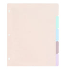 1 Set A4 Binder Dividers PP Frosted Multi-Section Index Tabs for School Office Document Organizer Journal Inserts