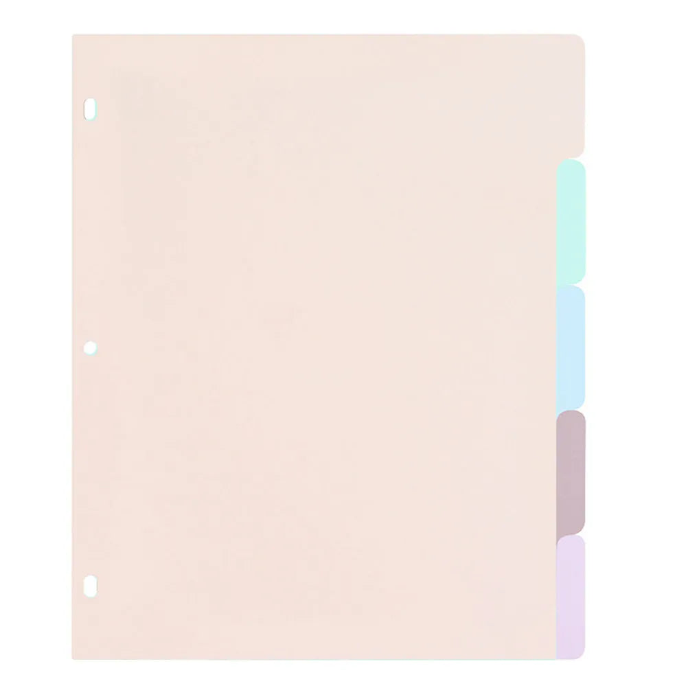 1 Set A4 Binder Dividers PP Frosted Multi-Section Index Tabs for School Office Document Organizer Journal Inserts