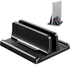 Dual-Slot Vertical Laptop Stand Holder Adjustable Double Desktop Notebook Dock Space-Saving for MacBook HP Dell Chrome Book iPad
