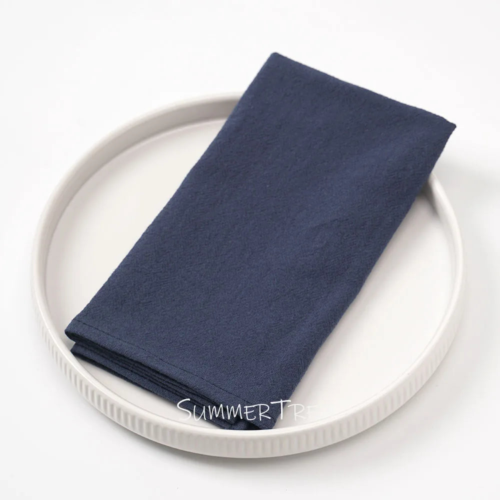 6pcs 40x40cm Cloth Napkins Washed Cotton Dinner Table Napkin Square Soft Absorbent Washable for Home Wedding Party Decoration
