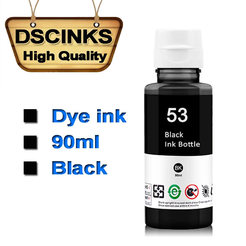 Refill Dye Ink for hp GT51 GT52 GT53 GT5810 GT5820 For HP Smart Tank 450 455 500 510 515 516 519 530 559 570 610 615 651 printer