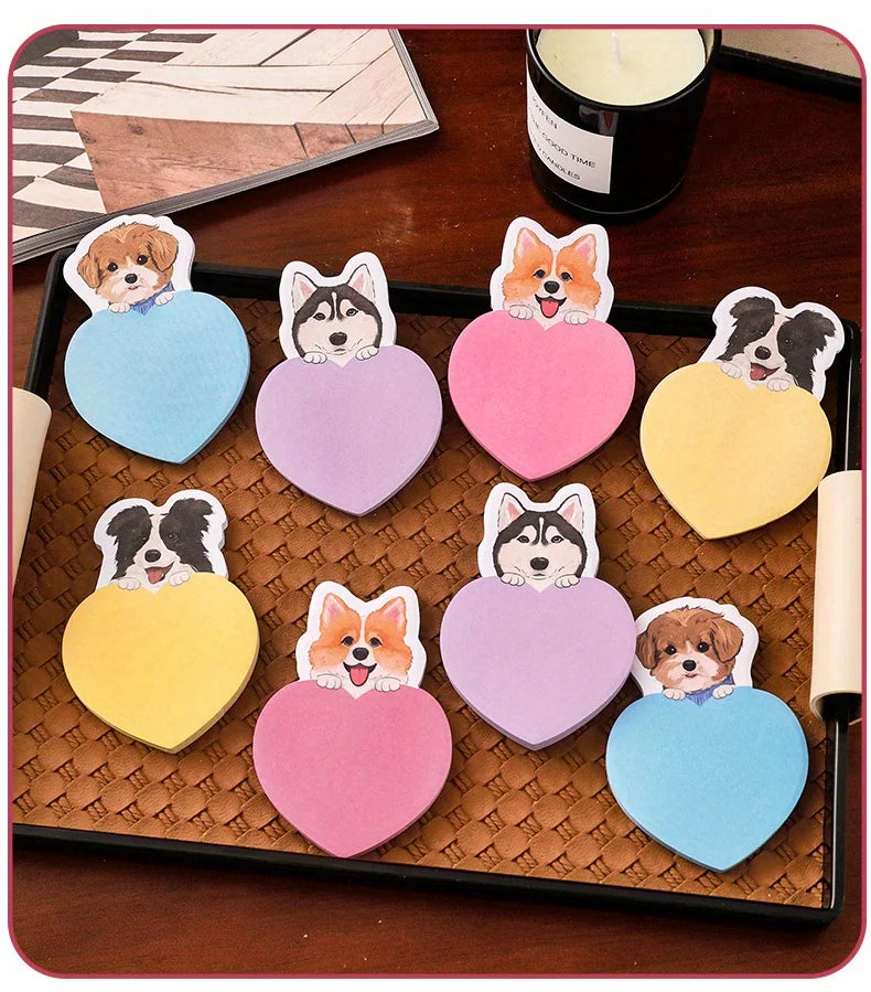 30sheets Cute Dog Post Cartoon Sticky N Times Sticky  School Stationery Small Gifts Memo Puppy Decorative Sticky Notes Paper