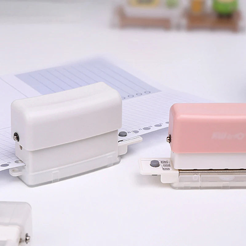 Handheld Mini 6 Hole Paper Puncher 5.5mm Aperture Versatile Scrapbook DIY Paper Cutter Ideal for Students Office Use