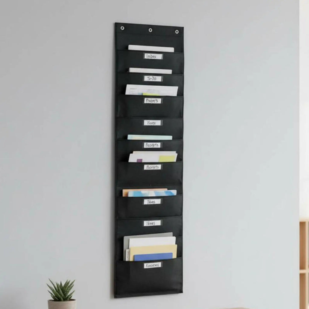 Wall Hanging Organizer Heavy Duty Labeled Hanging File Folder Organizer Document Folder Organizer for Office School Dorm Door