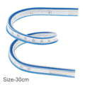 1pc Flexible Curve Ruler - Dual Scale, Multifunctional Plastic Tool for Office and School Design & Drawing, Drafting Equipment