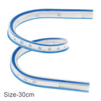 1pc Flexible Curve Ruler - Dual Scale, Multifunctional Plastic Tool for Office and School Design & Drawing, Drafting Equipment