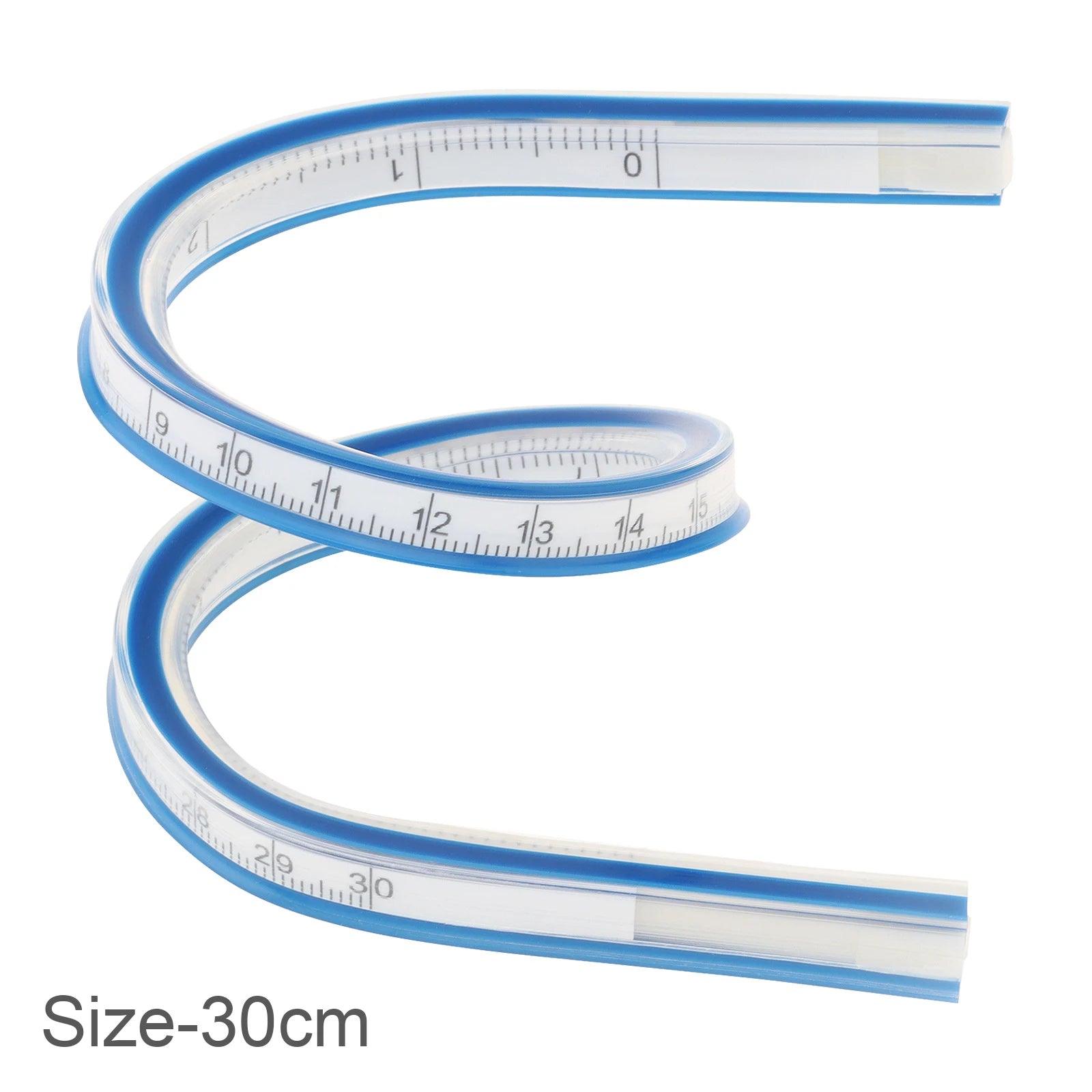1pc Flexible Curve Ruler - Dual Scale, Multifunctional Plastic Tool for Office and School Design & Drawing, Drafting Equipment