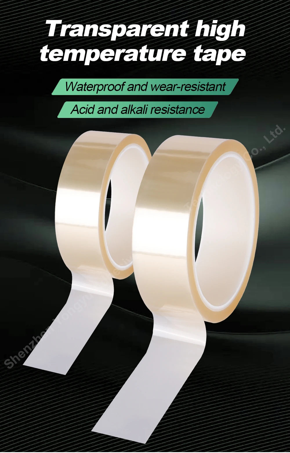 Transparent PET High-Temperature Silicone Tape Heat-Resistant Insulation Packaging Circuit Board Fixing Cable Heat Sealing