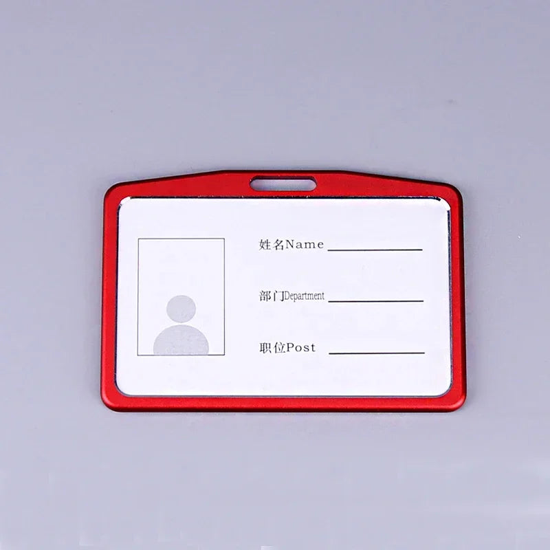 Office Metal Work Identity Badge ID Card Holder Aluminium Alloy Employee Name Cover Business Case Credit Card Holder Wallet