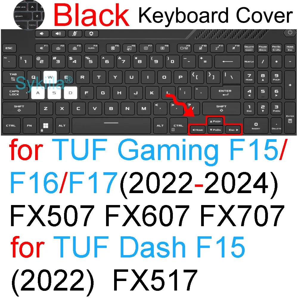 Keyboard Cover for ASUS TUF Gaming A15 A16 A17 A18 F15 F16 F17 FX507 FX607 FA608 FA808 FX608 Silicone Protector Skin Case 15 16