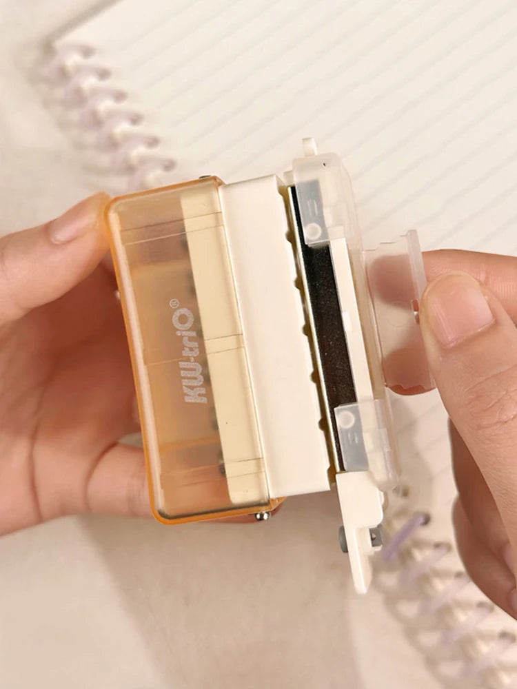 Handheld Mini 6 Hole Paper Puncher 5.5mm Aperture Versatile Scrapbook DIY Paper Cutter Ideal for Students Office Use