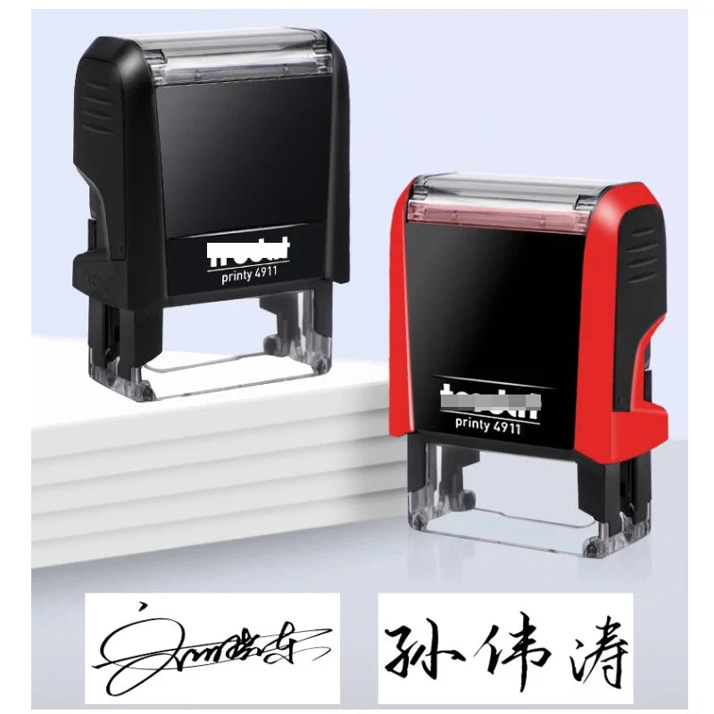 Customizable Self-Inking Rectangular Personalized Name Signature Laser Engraved Rubber Stamp