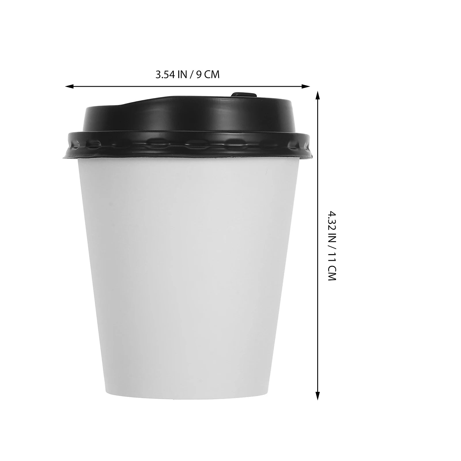 50pcs Disposable Coffee Cups Insulation Takeaway Double-Layer European Style Simplicity Paper Cup With Lid (8/12oz, 280/350ml)