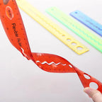 4Pcs Flexible Ruler Set High-Density Clear Plastic Bendable Measuring Tool for Drawing Straight Wavy Circular Lines Students