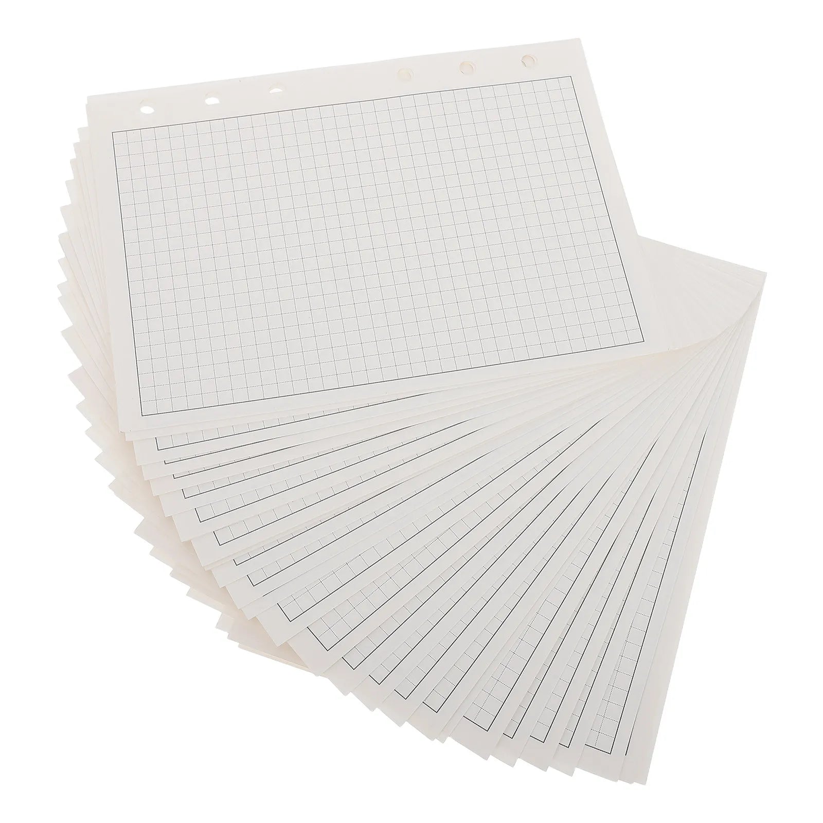 100Pcs Loose Leaf Refill Paper Graph Paper for Binder Journals Compatible 6-Ring Binder Grid Sheets Planner Filler Pages Project