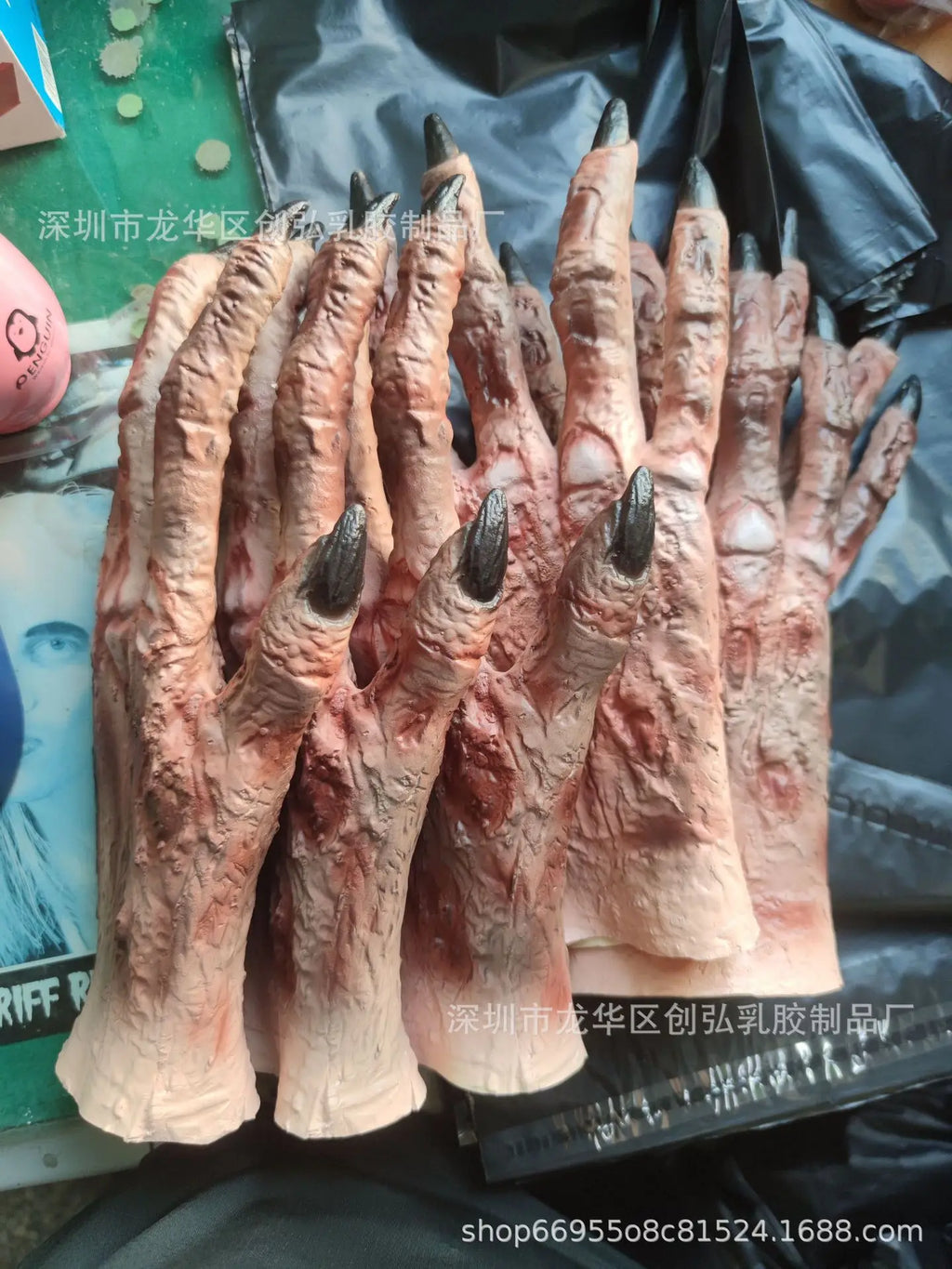 The Mummy Halloween Gloves for Adult Unisex Elastic Latex Gloves Scary Gloves Easter Day Mittens Cosplay Prop Accessories