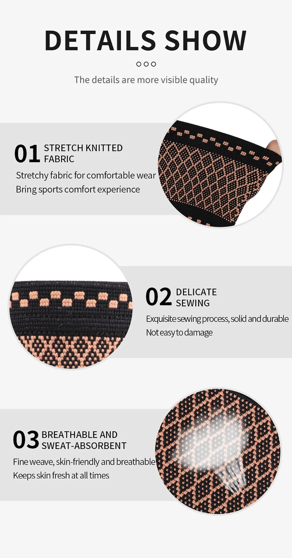 1Pair Copper Fiber Sports Wrist Support Sweat-Absorbent Breathable Knitted Nylon Wrist Brace Outdoor Sports Badminton Men Women