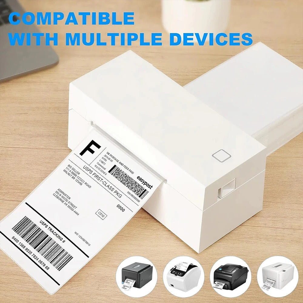 4"x6" inch Shipping Labels For Thermal Label Printer 100x150mm Adhesive Fold Thermal Label Paper For Business Express Shipping