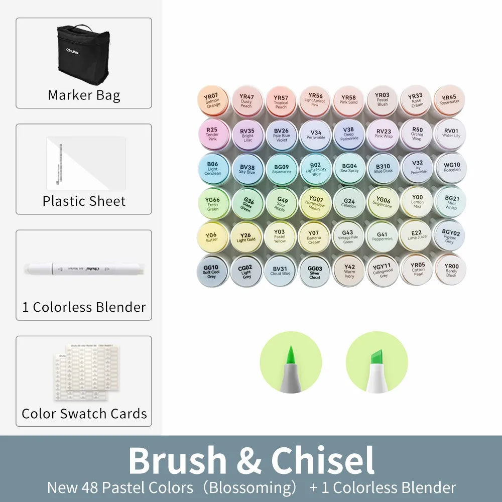 Ohuhu Honolulu Marker Pen Set Color Markers Alcohol Art Markers Refillable Dual Tips Sketching Drawing Manga School Art Supplies