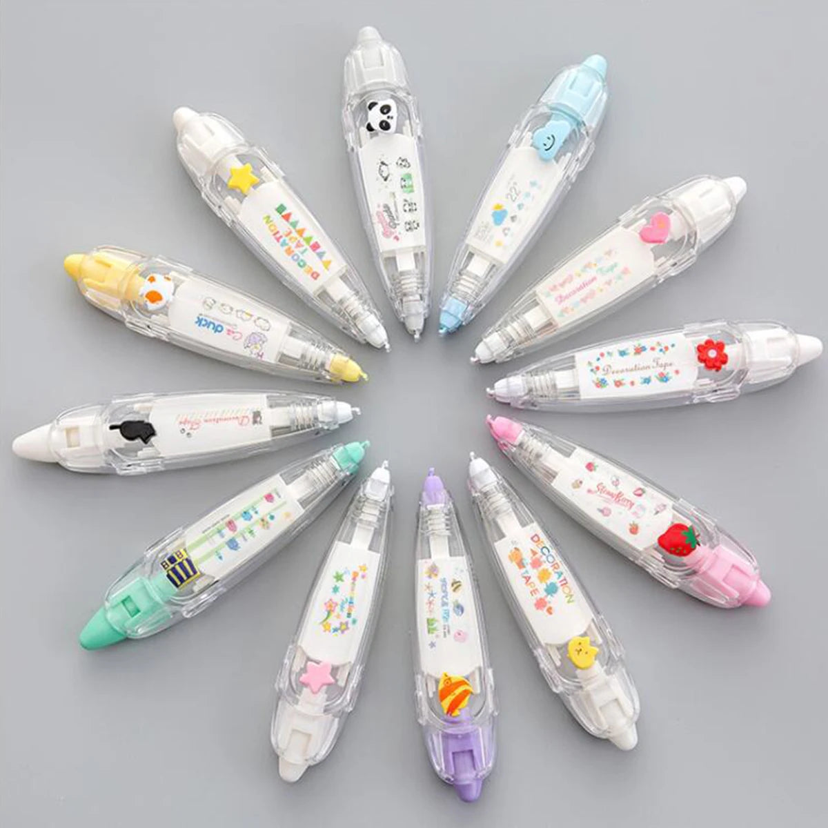 KawaiiDuck Panda Cherry Fish Balloon Strawberry Press Type Decorative Correction Tape Diary Stationery School Supply