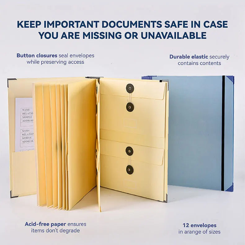 In Case I Go Missing Binder Folio Document Organizer Expanding File Folder Pockets Accordion Document Organizer Pocket Organ