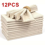 Set Of 6/10/12 30x30cm Linen Napkins, Durable Polyester Thickened  Reusable Wedding Chrismas Dining Table Decorations