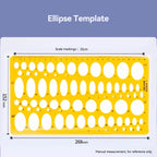 1/4Pcs Circle Template Measurement Geometry Ruler Circular Oval Drawing Template Drafting Ruler Office School Scale Drawing Tool