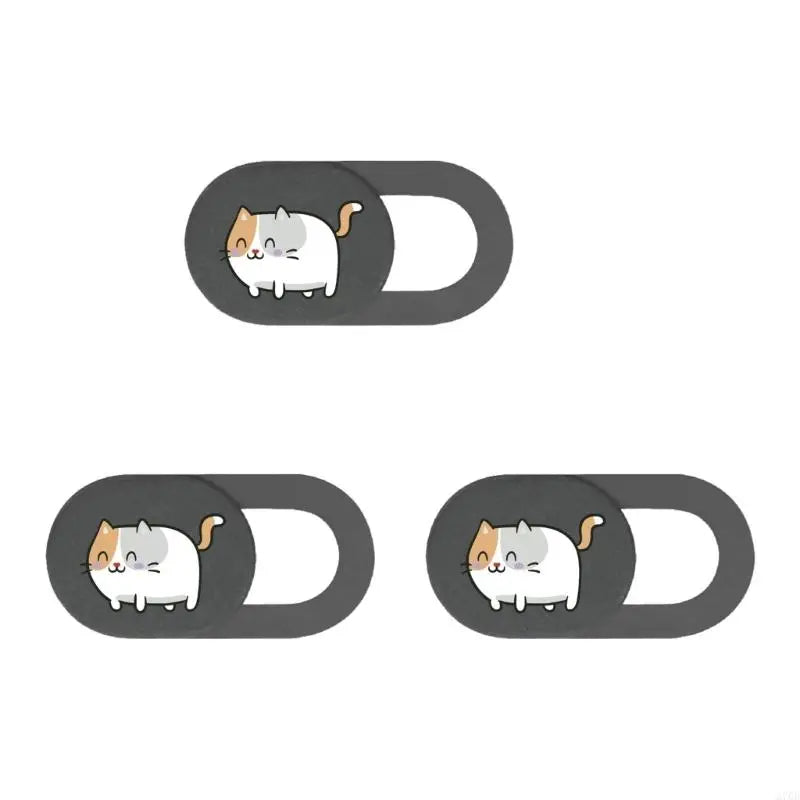 3pcs Camera Cover Webcam Cover Slide Web Camera Privacy Protector Sticker Cartoon Kitten Camera Cover for Laptop