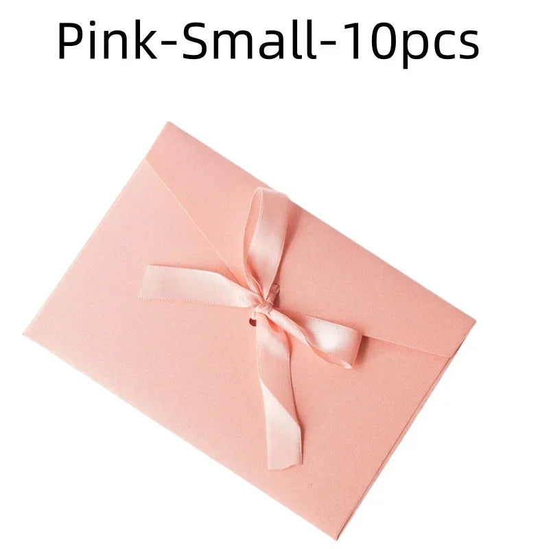 10 Pcs/set Envelope Pearlescent Paper Bow Thicken Ribbon Retro Creative Color Stationery Wedding Invited Gift High Quality