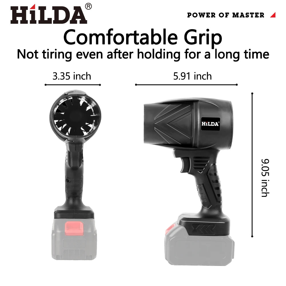 HILDA New Storm Force 1000W Air Blower Handheld Cordless Dust Blaster Snow & Leaf Sweeper Turbo Jet Cleaner for Makita Battery
